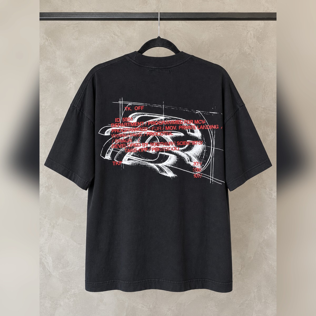 Camiseta Take-Off Sketch Boxy Tee Preto